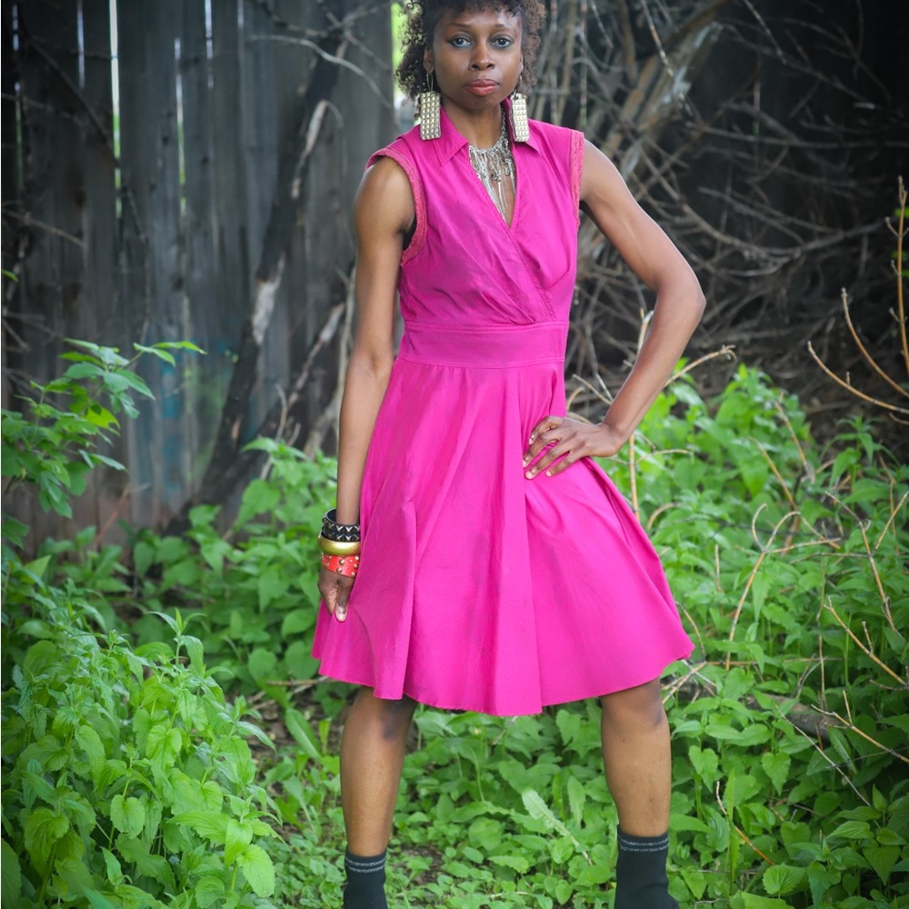 Fuschia Beverly Johnson Upstyled Dress - image 3